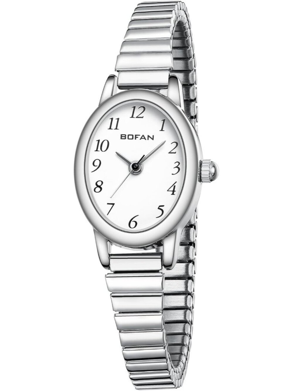 Women's Silver Analog Quartz Stainless Steel Waterproof Bracelet Wrist Watch